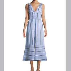 Red Carter Kelly Flared-Leg Striped Jumpsuit